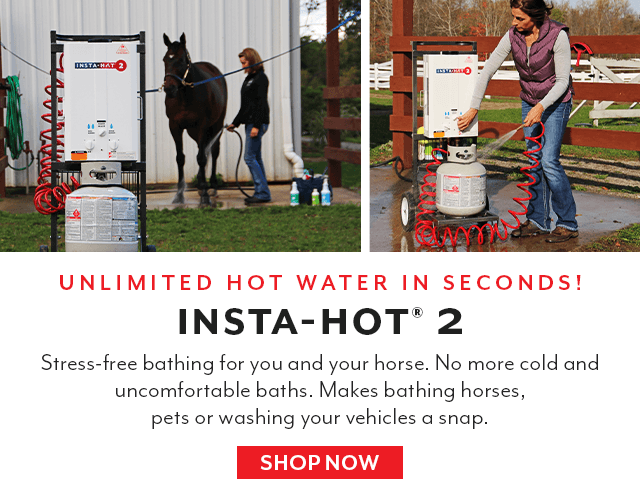 No more cold baths with the Insta-Hot 2 Portable Horse Washing System.