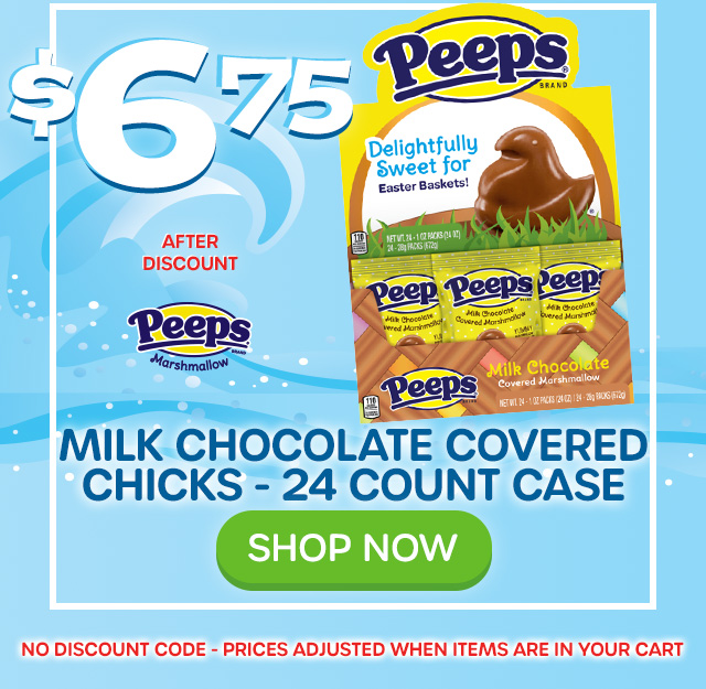 $6.75 - PEEPS Milk Chocolate Covered Marshmallow Chicks 24-count case - SHOP NOW