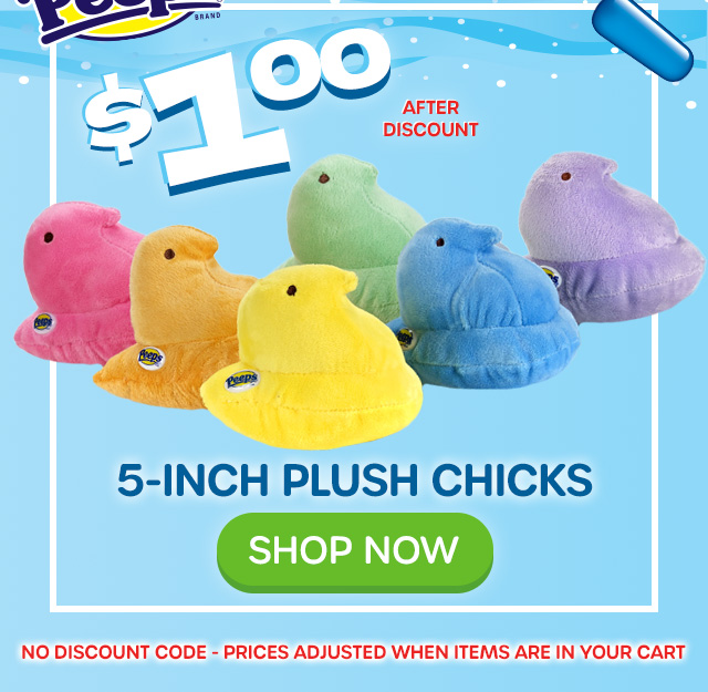 $1.00 - 5-inch Plush PEEPS Chicks - SHOP NOW