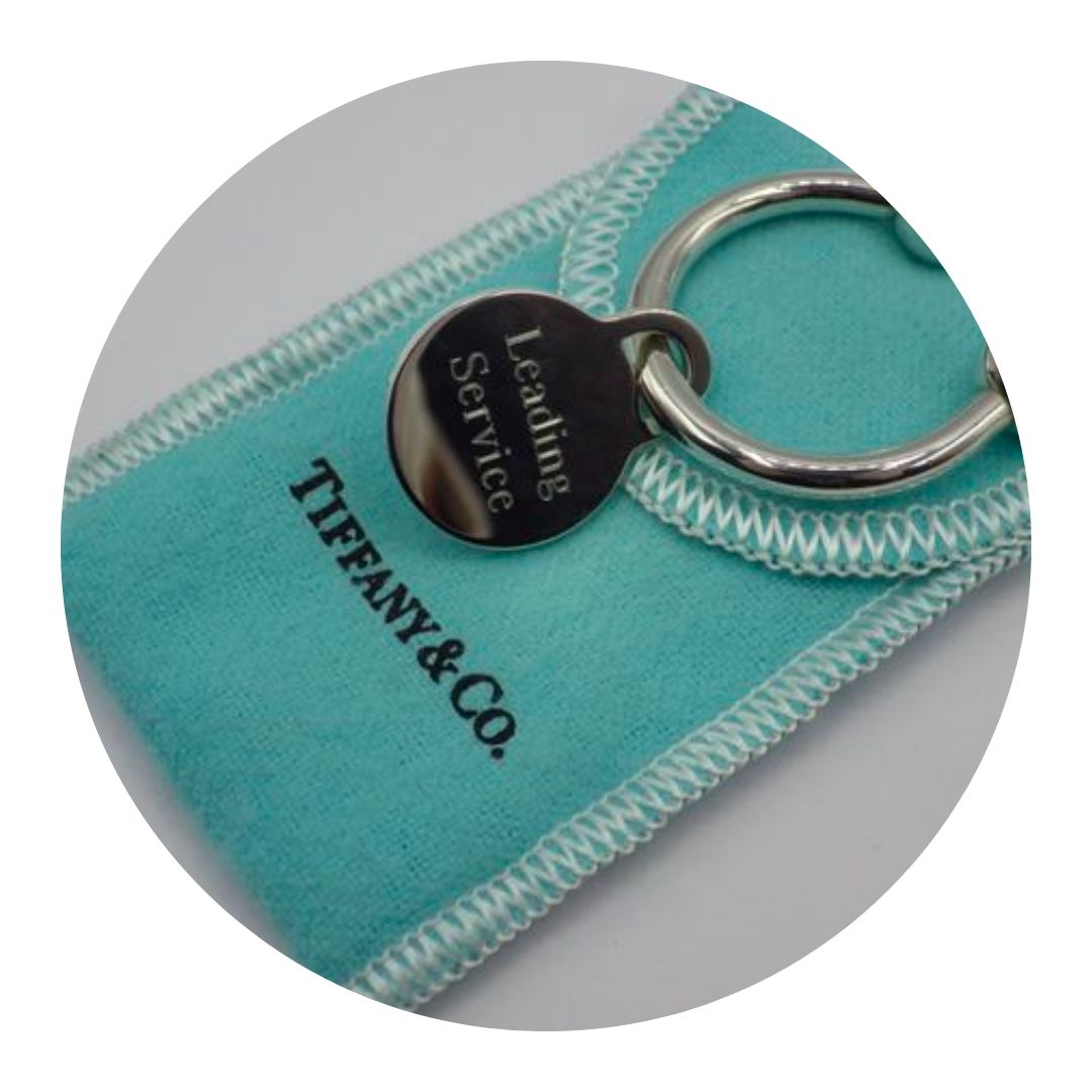Tiffany & Co. Sterling Round Tag Key Ring 21.9g