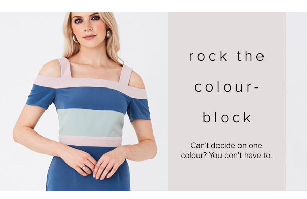 Paper Dolls Rowe Colour Block Cold-Shoulder Midi Dress