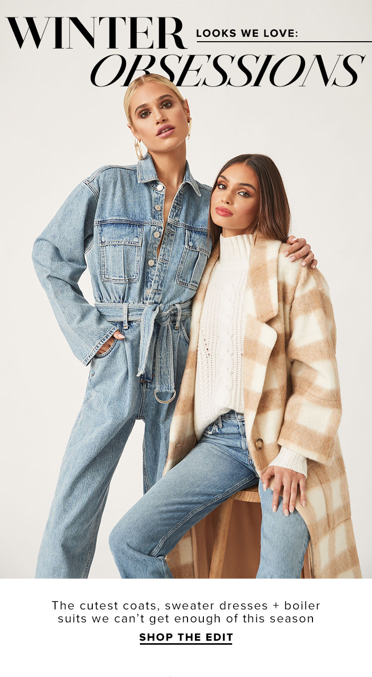 Looks We Love: Winter Obsessions. The cutest coats, sweater dresses + boiler suits we cant get enough of this season. Shop The Edit.