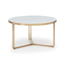 Deco - Medium Circular Coffee Table With Various Stone Tops and Frame Colour Options