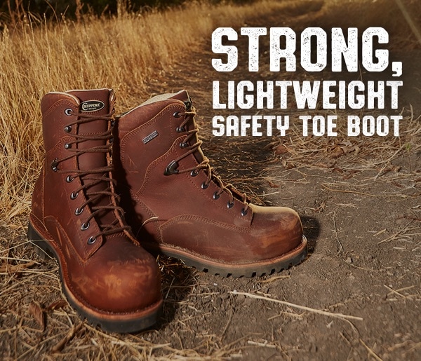 Strong, lightweight safety toe boot. 8 in. Elementum