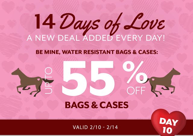 14 Days of Love - a new deal added every day. Today's lovely deal is on Bags & Cases.