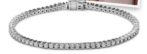 Diamond Bracelet 2 carats tw Round-cut 14K White Gold