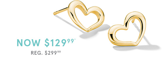 10K Yellow Gold Heart Earrings