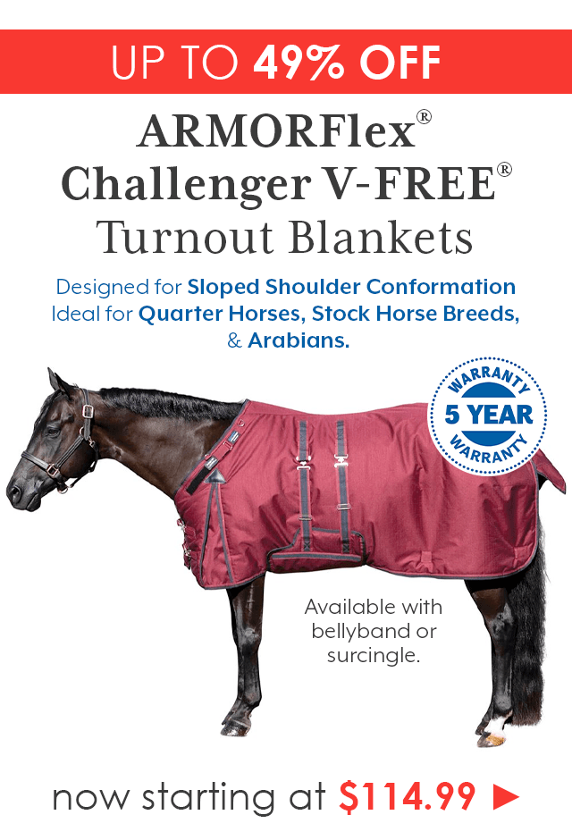ARMORFlex Challenger V-Free Turnout Blankets now starting at $114.99