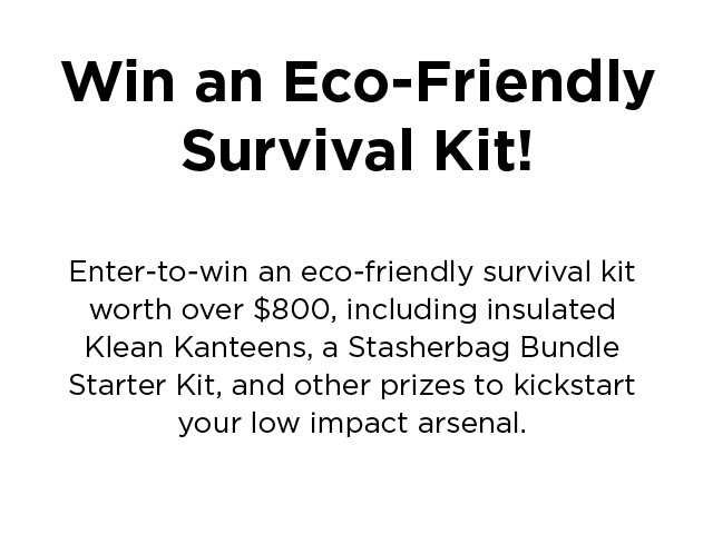 Enter to win Klean Kanteen bottles + $800 in prizes, including a Stasherbag Bundle Starter Kit.