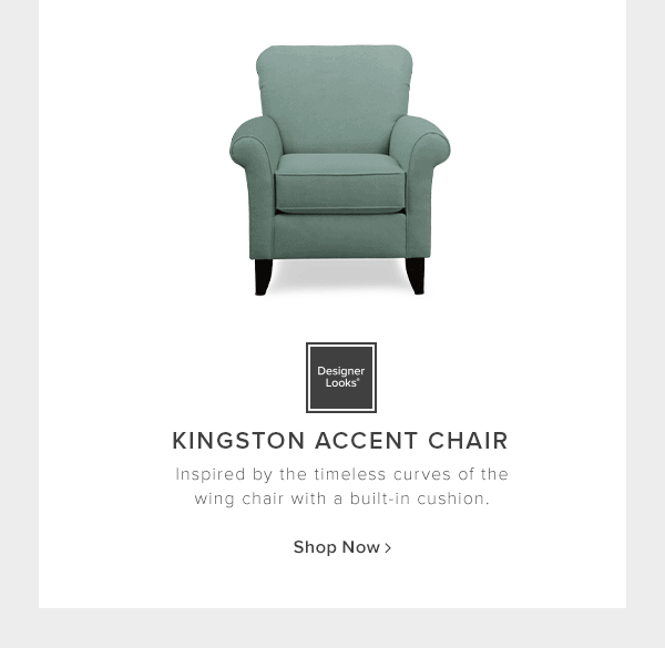 Designer Looks Kingston Accent Chair. Inspired by the timeless curves of the wing chair with a Built-in cusion. Shop Now.