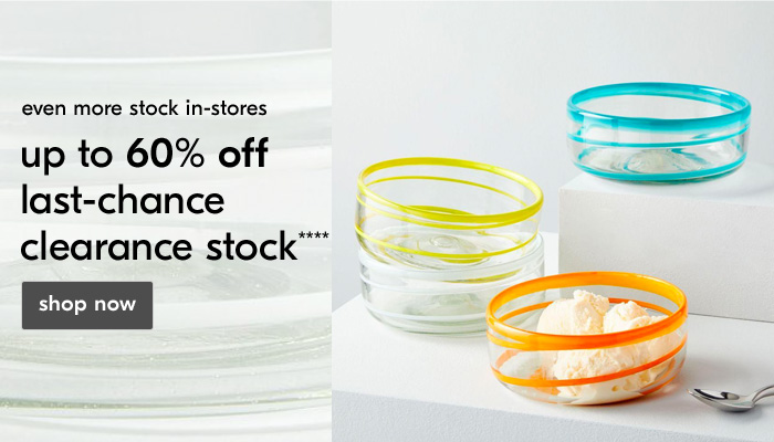 up to 60% off last-chance clearance stock****