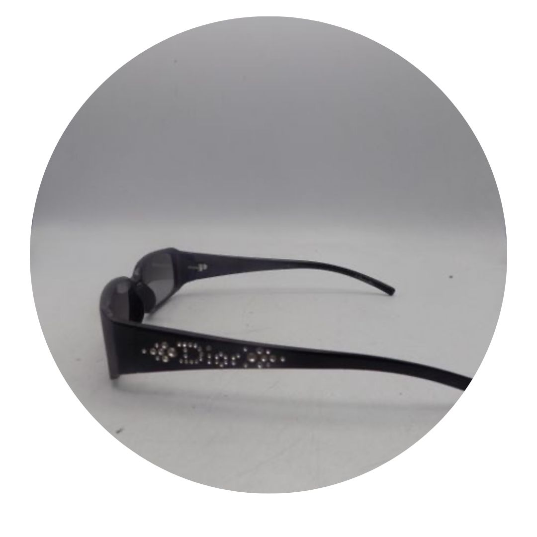 Christian Dior Sunglasses Black W/ Crystal Logo
