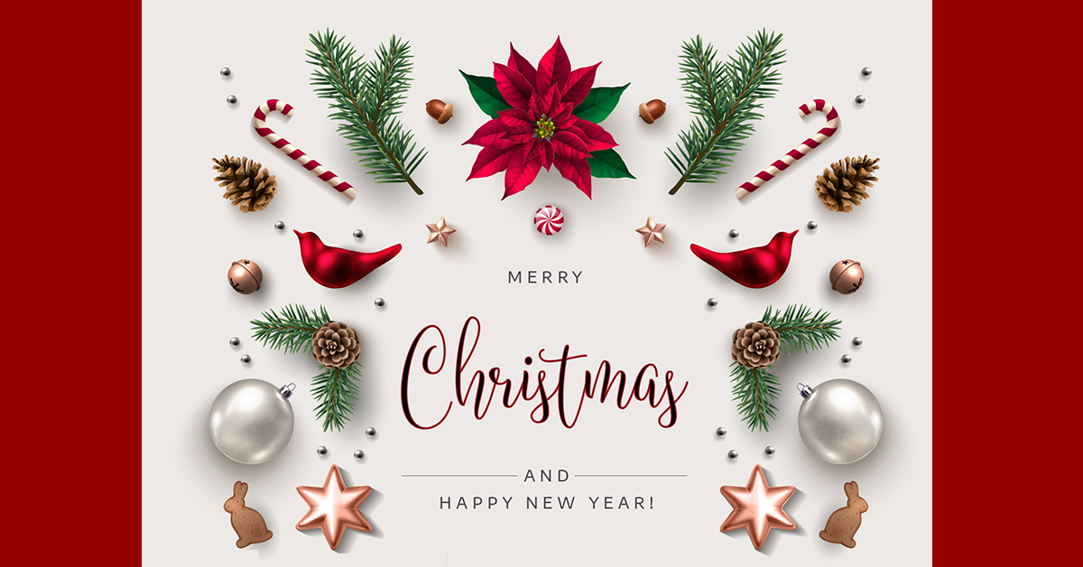 an image of christmas and happy new year greeting card