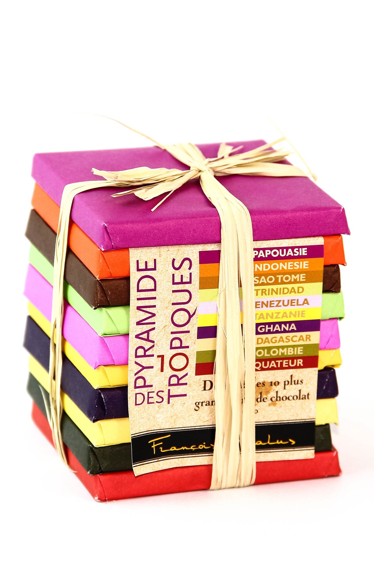 Image of Pralus Pyramide des Tropiques - Set of 10 Dark Chocolates