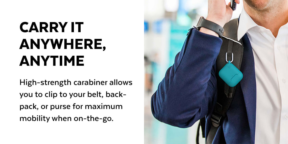 Carry it anywhere, anytime High-strength carabiner allows you to clip to your belt, backpack, or purse for maximum mobility when on-the-go. 