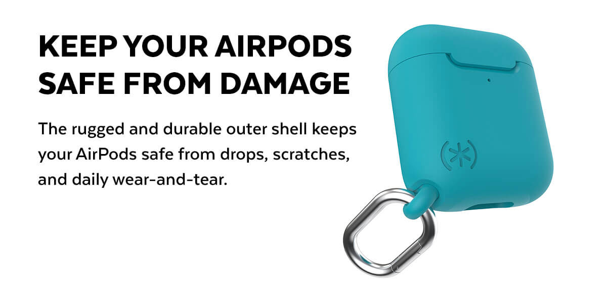Keep your AirPods safe from damage  The rugged and durable outer shell keeps your AirPods safe from drops, scratches, and daily wear-and-tear. 