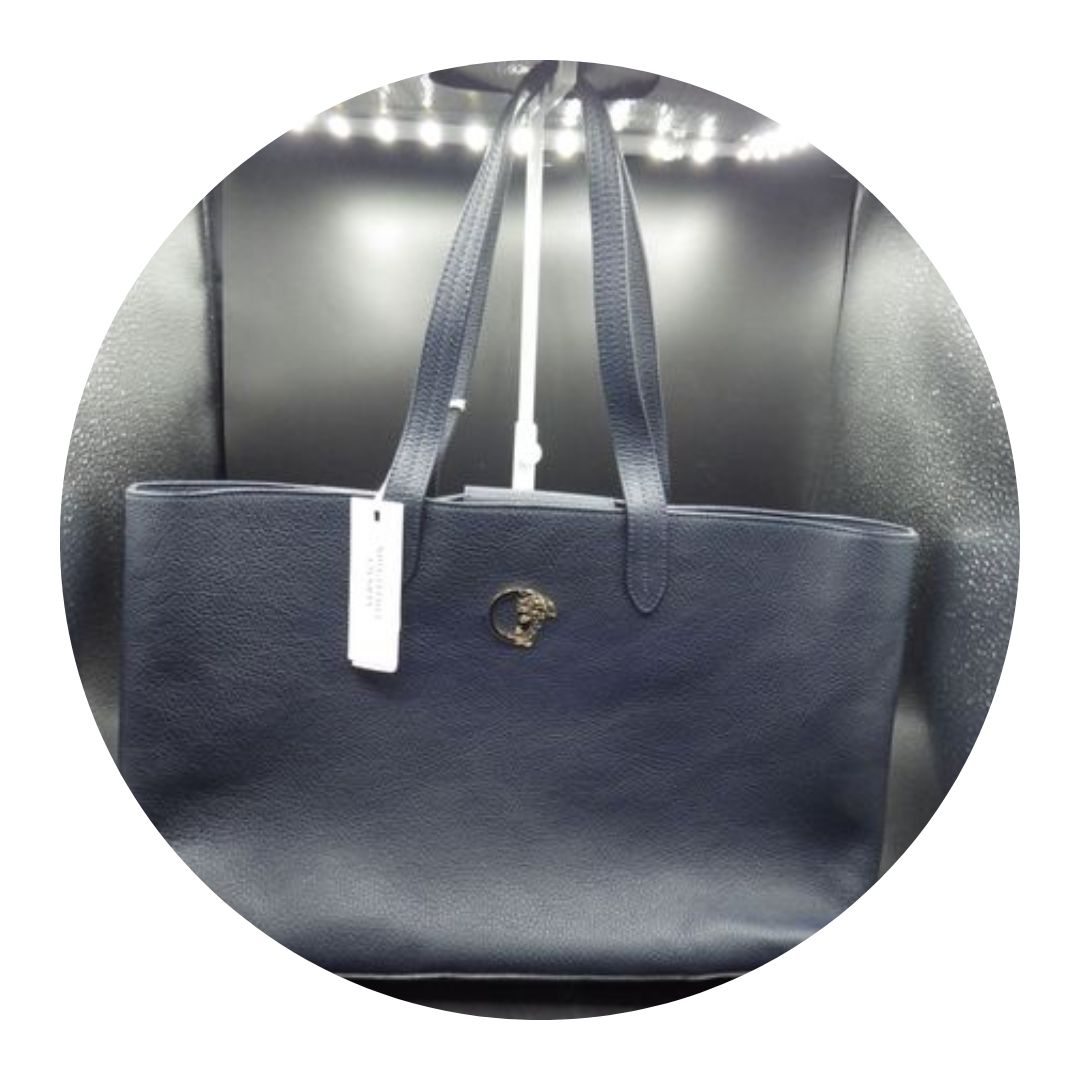 Versace Collection Tote Purse Navy Blue