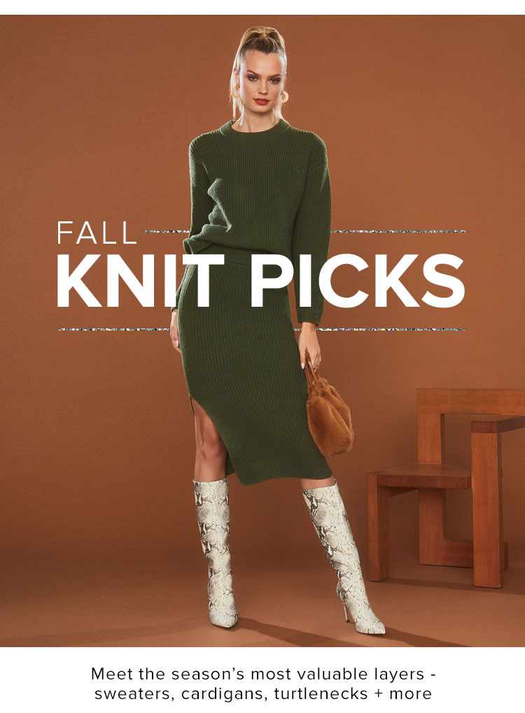 Falls Knit Picks. Meet the seasons most valuable layers - sweaters, cardigans, turtlenecks + more. Shop the Edit.
