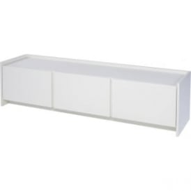 White Laminated Contemporary Low Media Sideboard