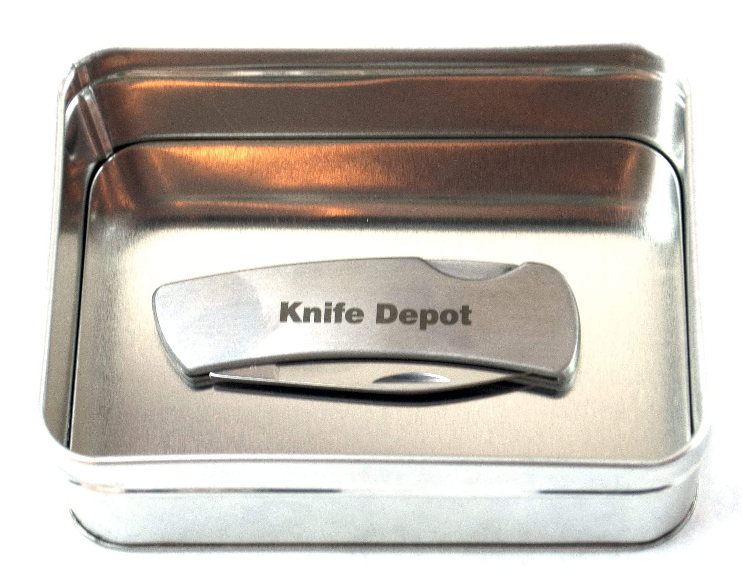 Engraved Pocket Knife and Engraved Gift Tin Combo