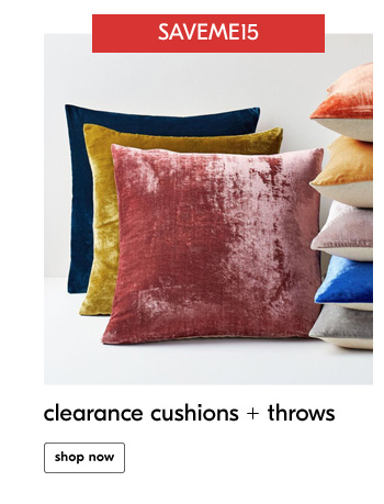clearance cushions + throws