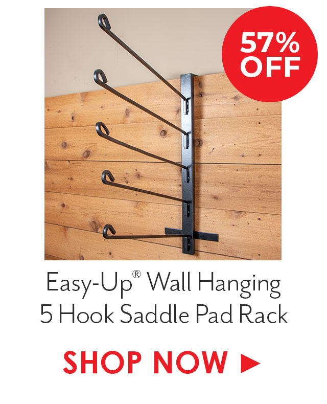 Easy-Up Portable Wall Hanging 5 Hook Saddle Pad Rack