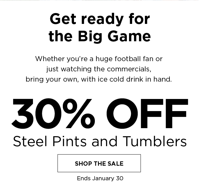 30% OFF all Cups and Tumblers