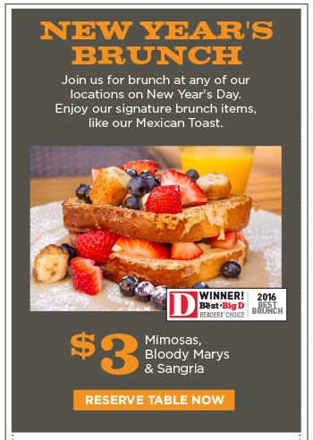 Reserve Your Table For New Year's Day Brunch