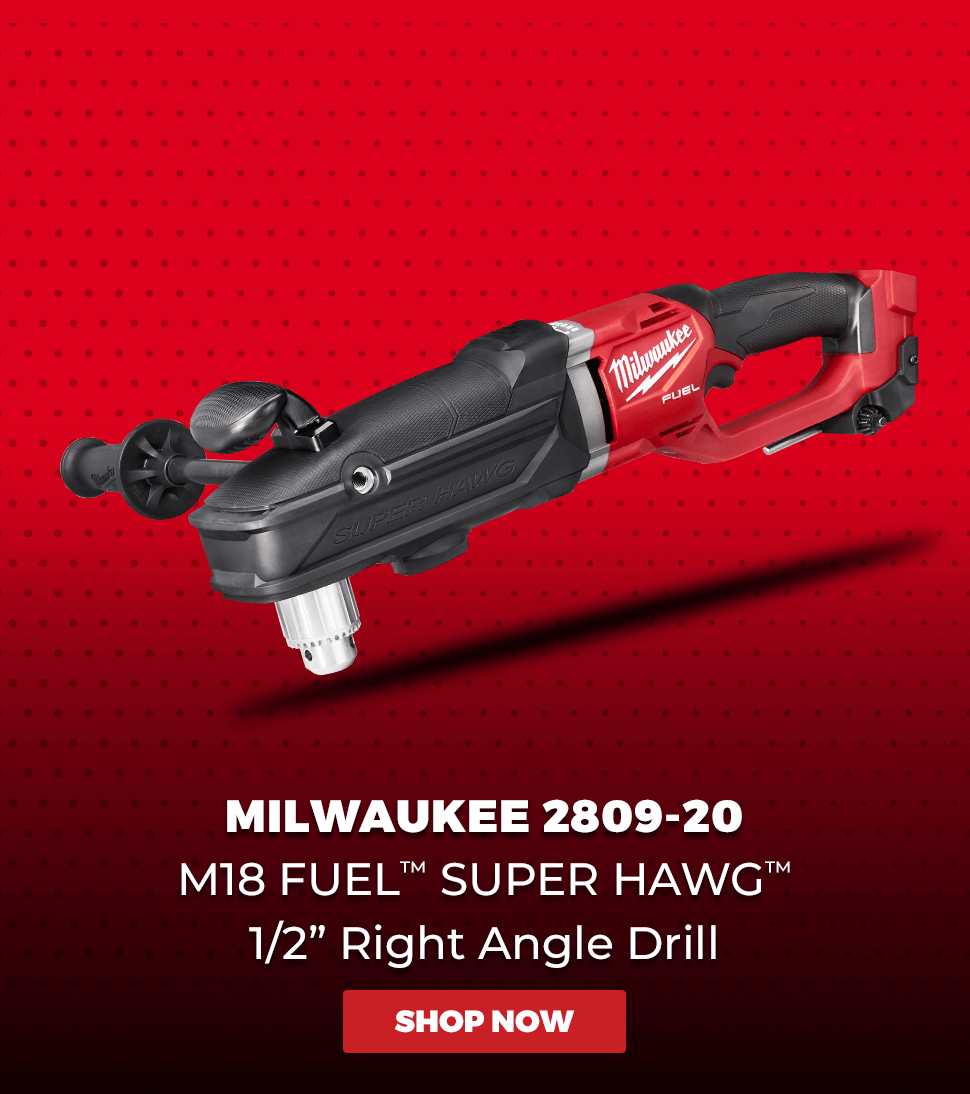 MILWAUKEE 2809-20 18V 1/2 INCH M18 FUEL SUPER HAWG RIGHT ANGLE DRILL - BARE TOOL