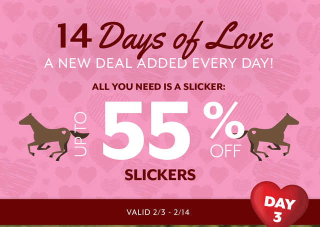 14 Days of Love - a new deal added every day. Today's lovely deal is on Slickers.