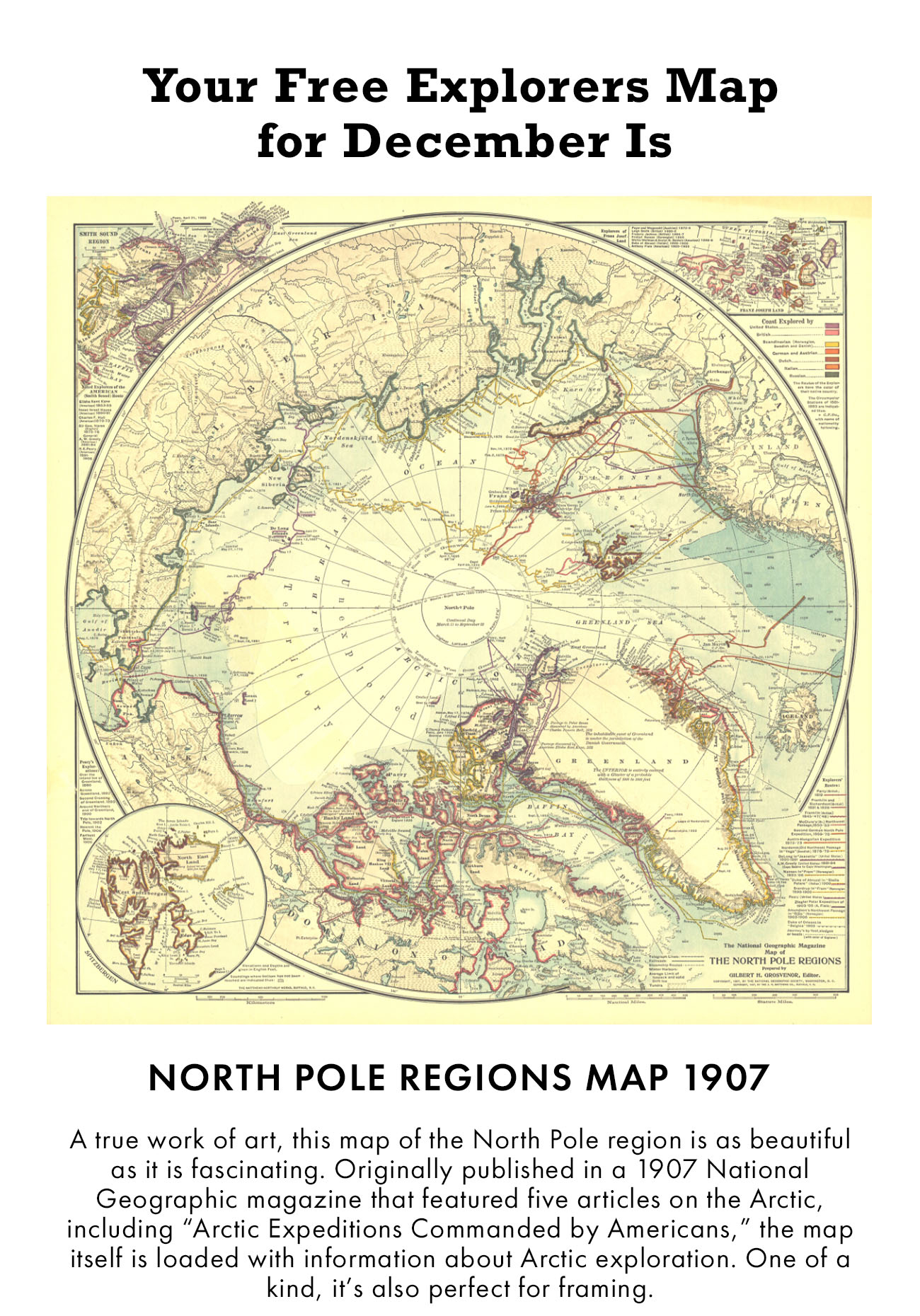 North Pole Regions Map 1907
