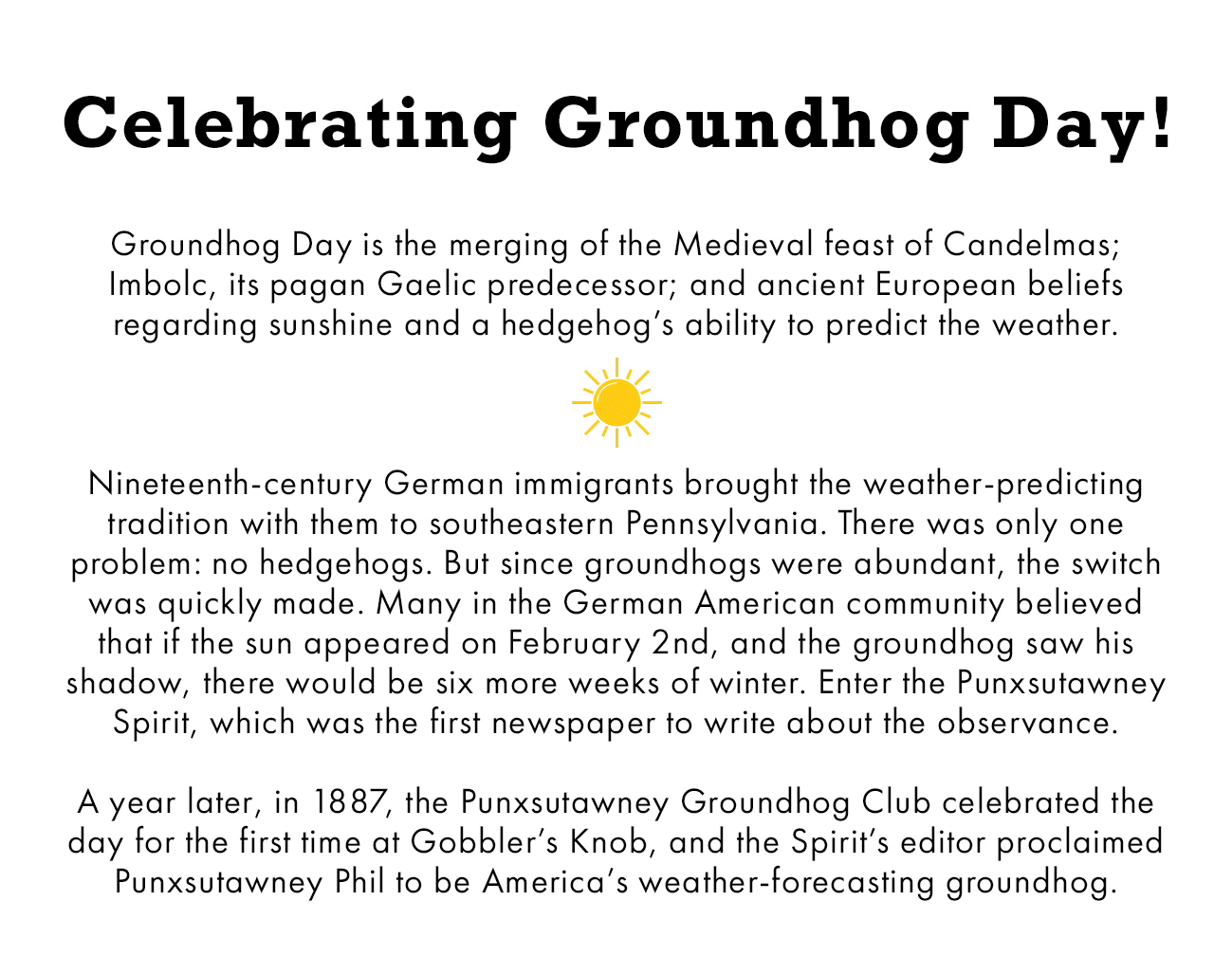 Celebrating Groundhod Day