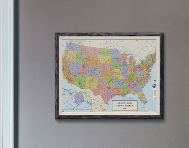 Personalized USA Wall Map