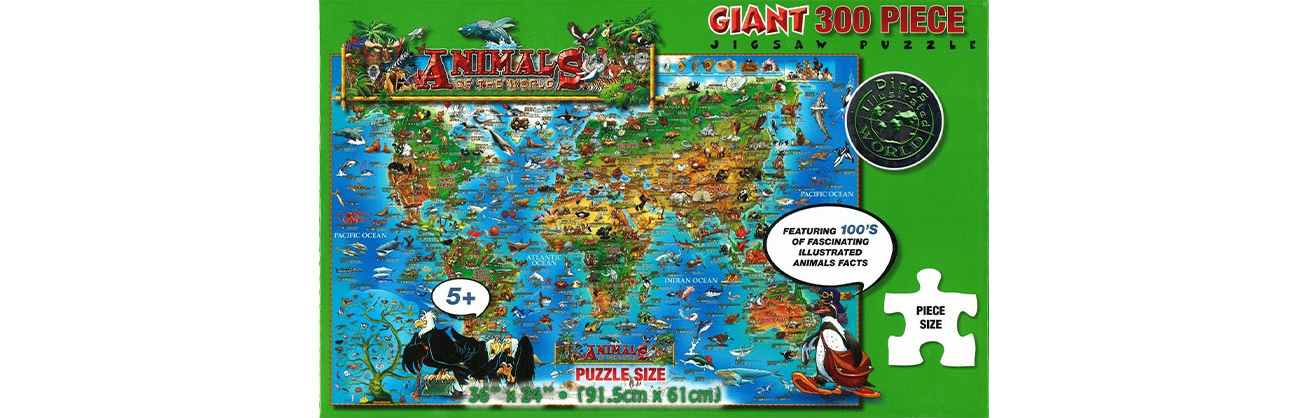 Dino's Animals of the World, 300-Piece Jigsaw Puzzle