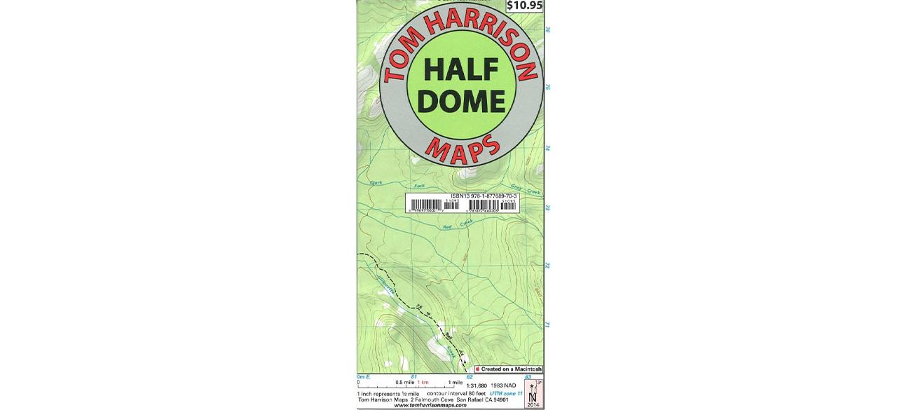 Half Dome & Yosemite, California Trail Map
