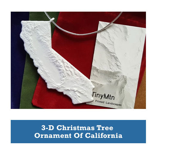 3-D Christmas Tree Ornament of California