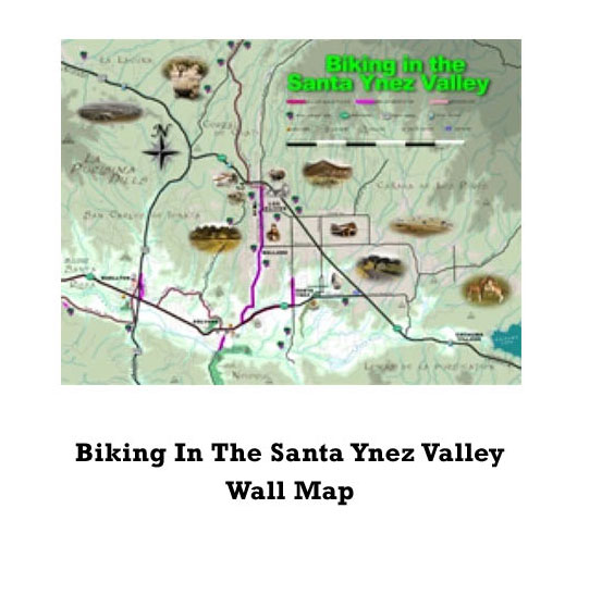 Biking In The Santa Ynez Valley Wall Map