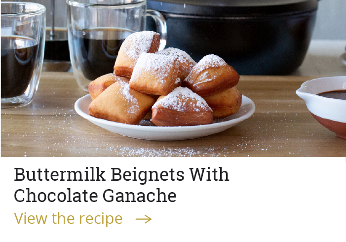 Buttermilk Beignets With Chocolate Ganache [View the recipe-->]