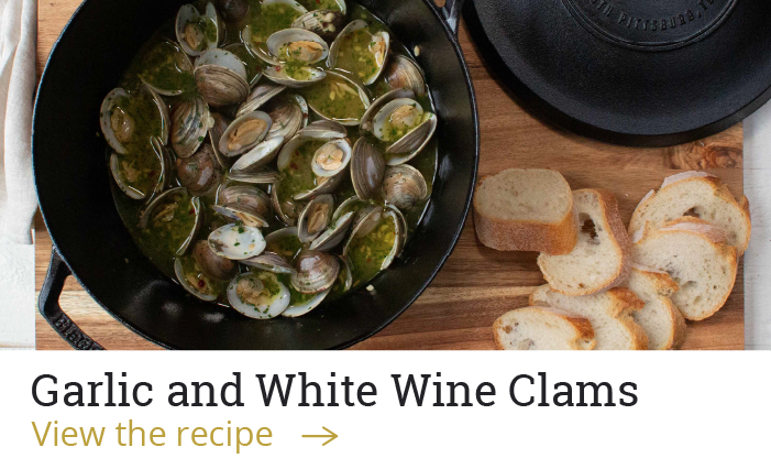 Garlic and White Wine Clams [View the recipe-->]