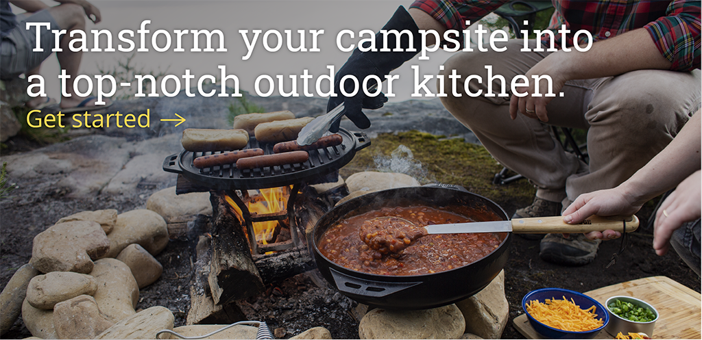 Transform your campsite into a top-notch outdoor kitchen.  [Get started-->]