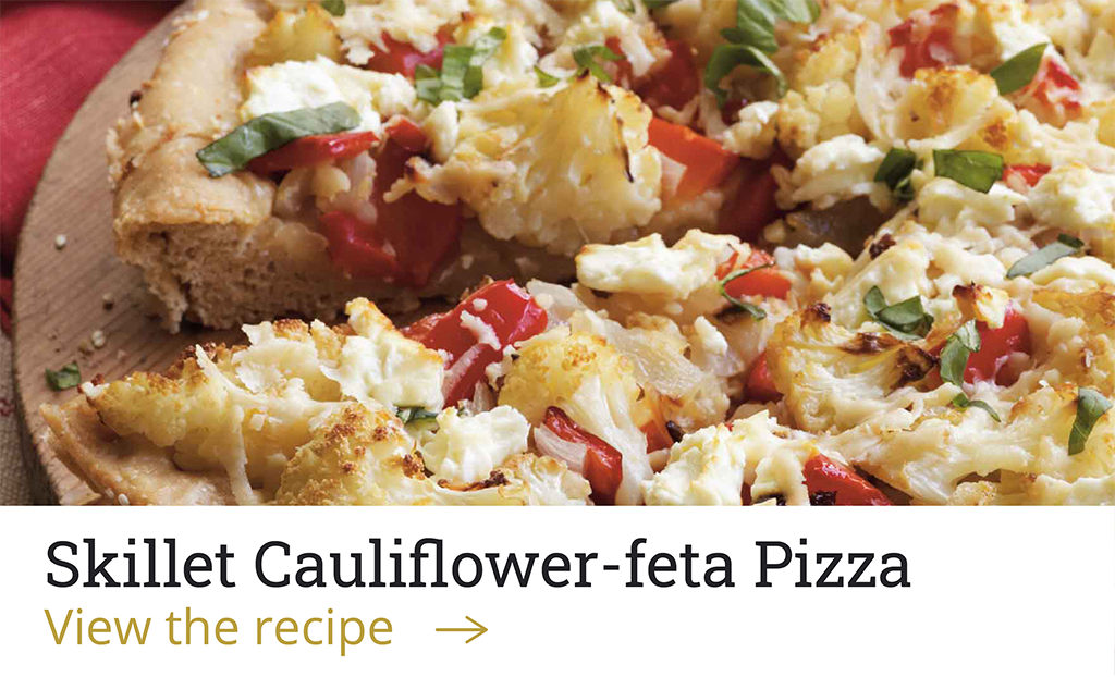 Skillet Cauliflower-Feta Pizza