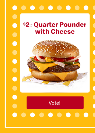 $2 + tax Quarter Pounder with Cheese