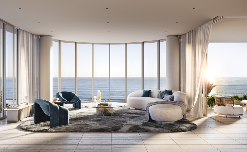 Lounge with ocean views