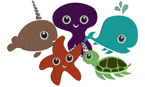 Sea Critters Embroidery Design Collection Download