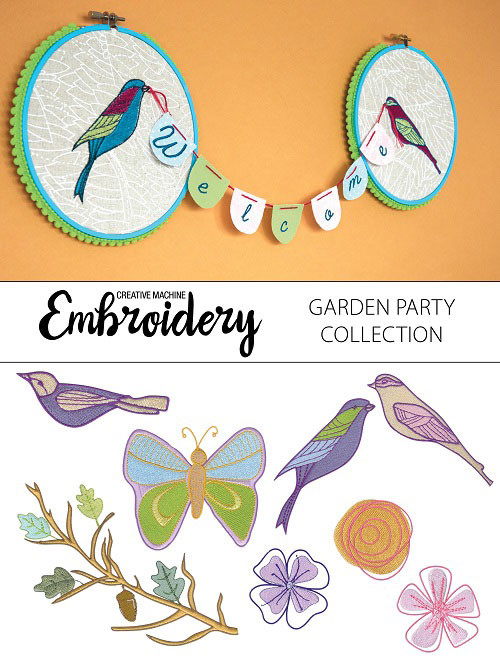 Garden Party Embroidery Design Collection Download