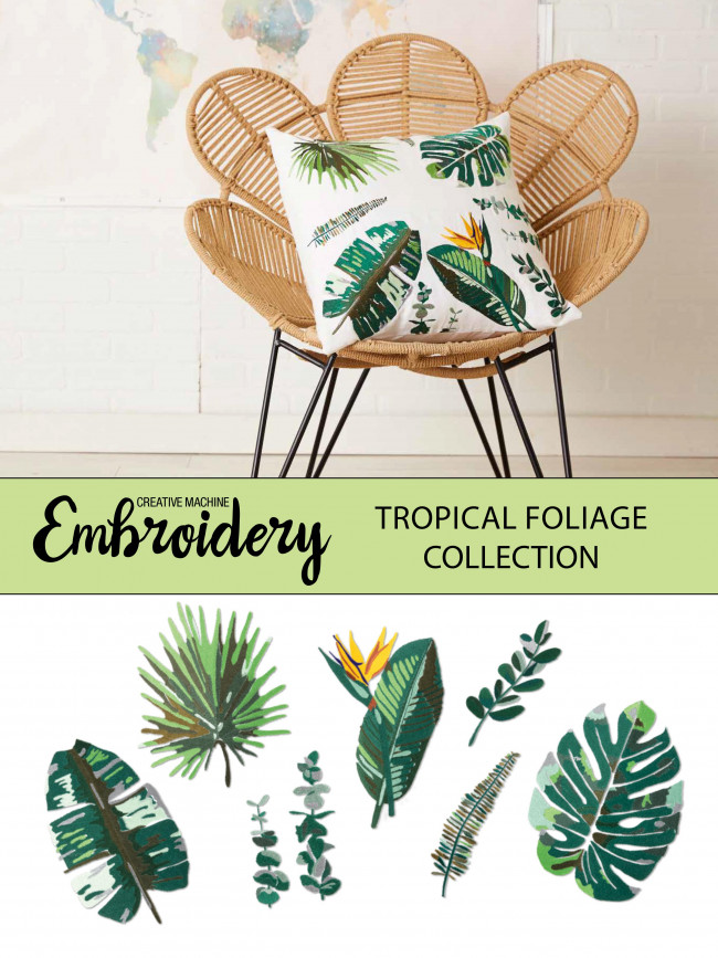 Tropical Greenery Embroidery Design Collection
