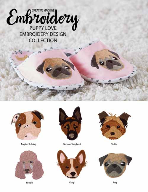 Puppy Love Embroidery Design Collection