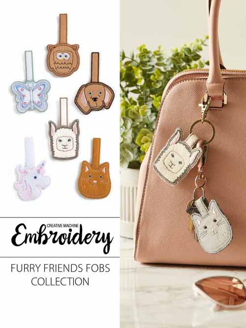 Furry Friends Fobs Embroidery Design Collection Download