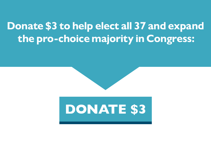 Donate $3 to help elect all 37 and expand the pro-choice majority in Congress.