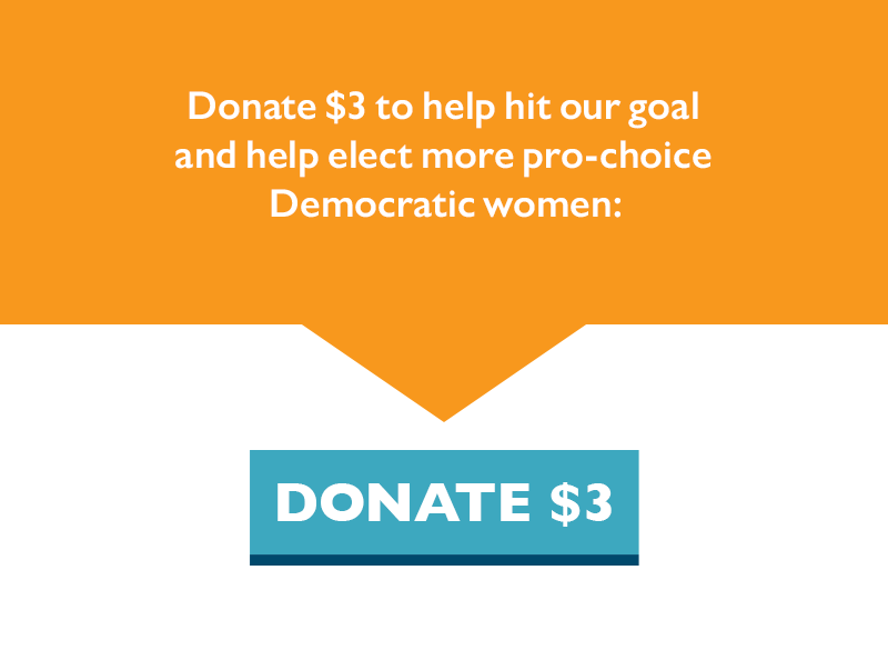 Donate $3 to help hit our goal and help elect more pro-choice Democratic women: